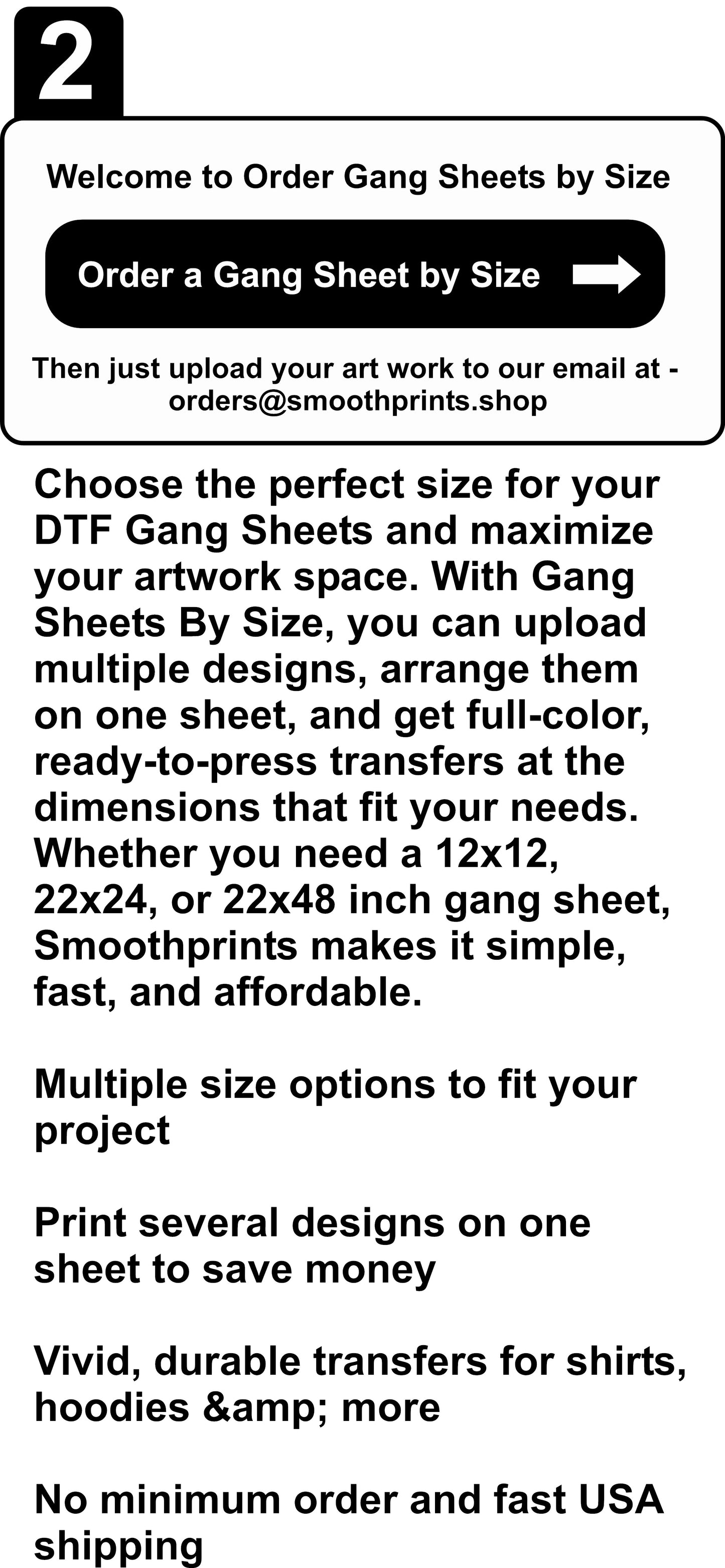 Gang Sheets By Size