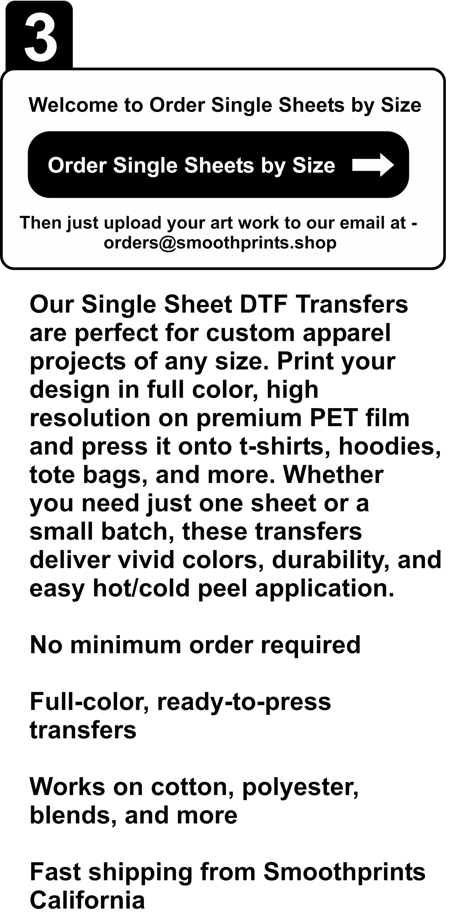 Single Sheets DTF Transfers